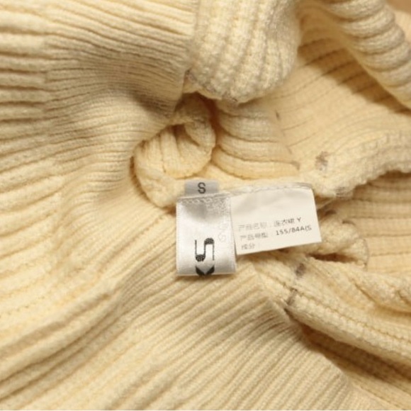 SXA Sweater Dress Stretch Sz Small Ivory Midi Length Korean Fashion Chunky Knit - Picture 9 of 10